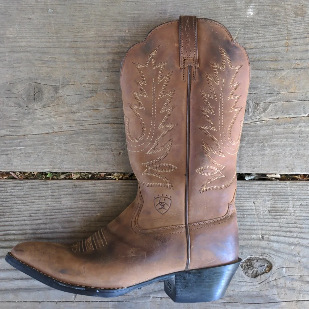 Ariat Women's Heritage Distressed Brown Western Boots Size 7B - Picture 4 of 16